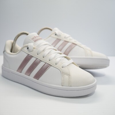 Adidas Cloudfoam Advantage Womens Size 6 Tennis Shoe White Pink Training  Sneaker | eBay