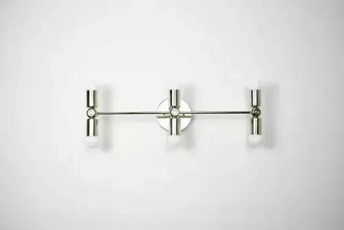 Set of 2 Wall Sconce Nickle Brass 6 Bulb Mid Century for Lighting Room - Picture 5 of 5