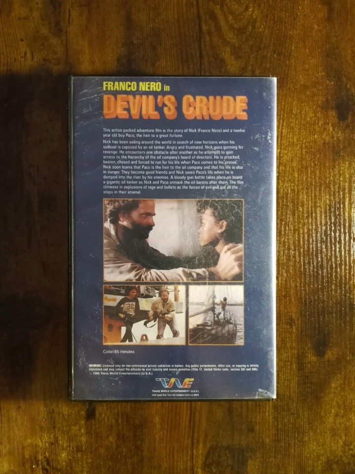 Devil's Crude BETA Betamax Trans World Clamshell Italian Franco Nero