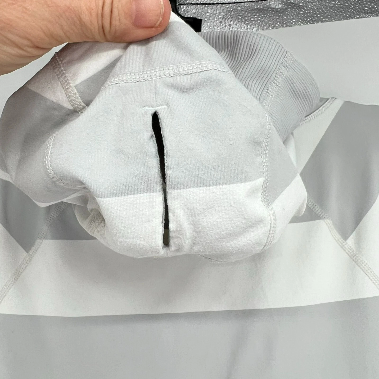 lululemon run stay on course activewear white stripes shirt