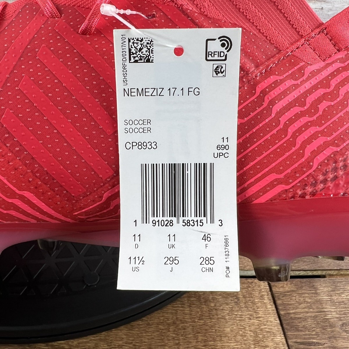 ⚽️Adidas Nemeziz 17.1 FG Red Soccer Cleats CP8933 (Men