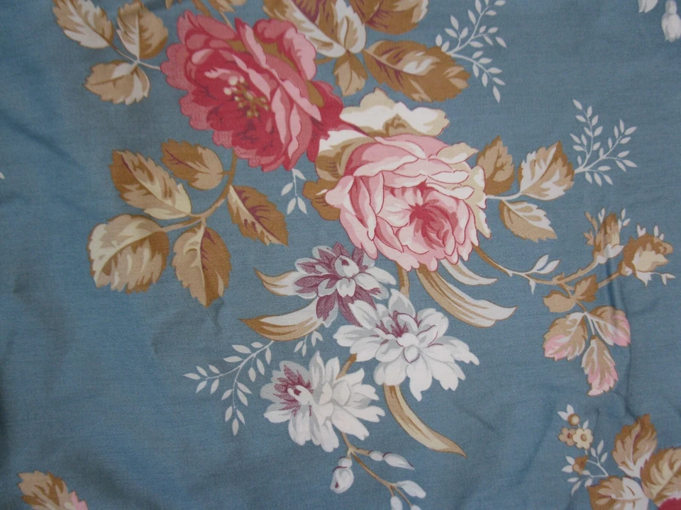 1 almohada estándar de satén floral azul sinclair Ralph Lauren vintage Foto 4 de 4