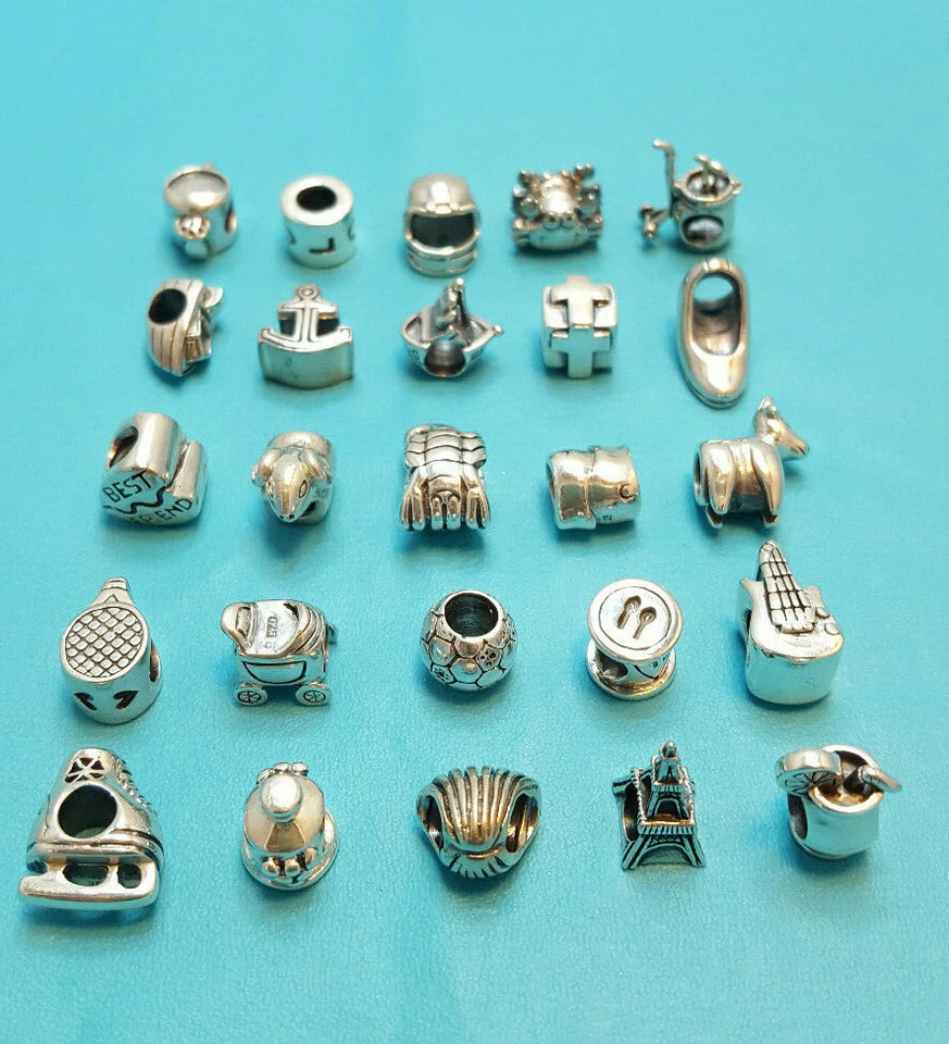 Dije de plata esterlina zapato con cuentas lata de bebida de vino cangrejo envío golf patín tenis Ram Foto 2 de 2