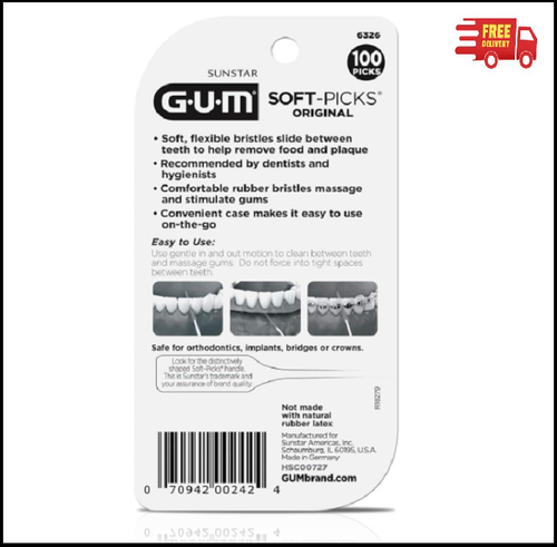 Soft-Picks Original Dental Picks Teeth Food & Plaque Remover, 100 Count - Picture 2 of 2