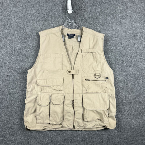 5.11 Tactical Vest Adult XL Beige Full Zip Pockets Utility Guard Shooting Mens