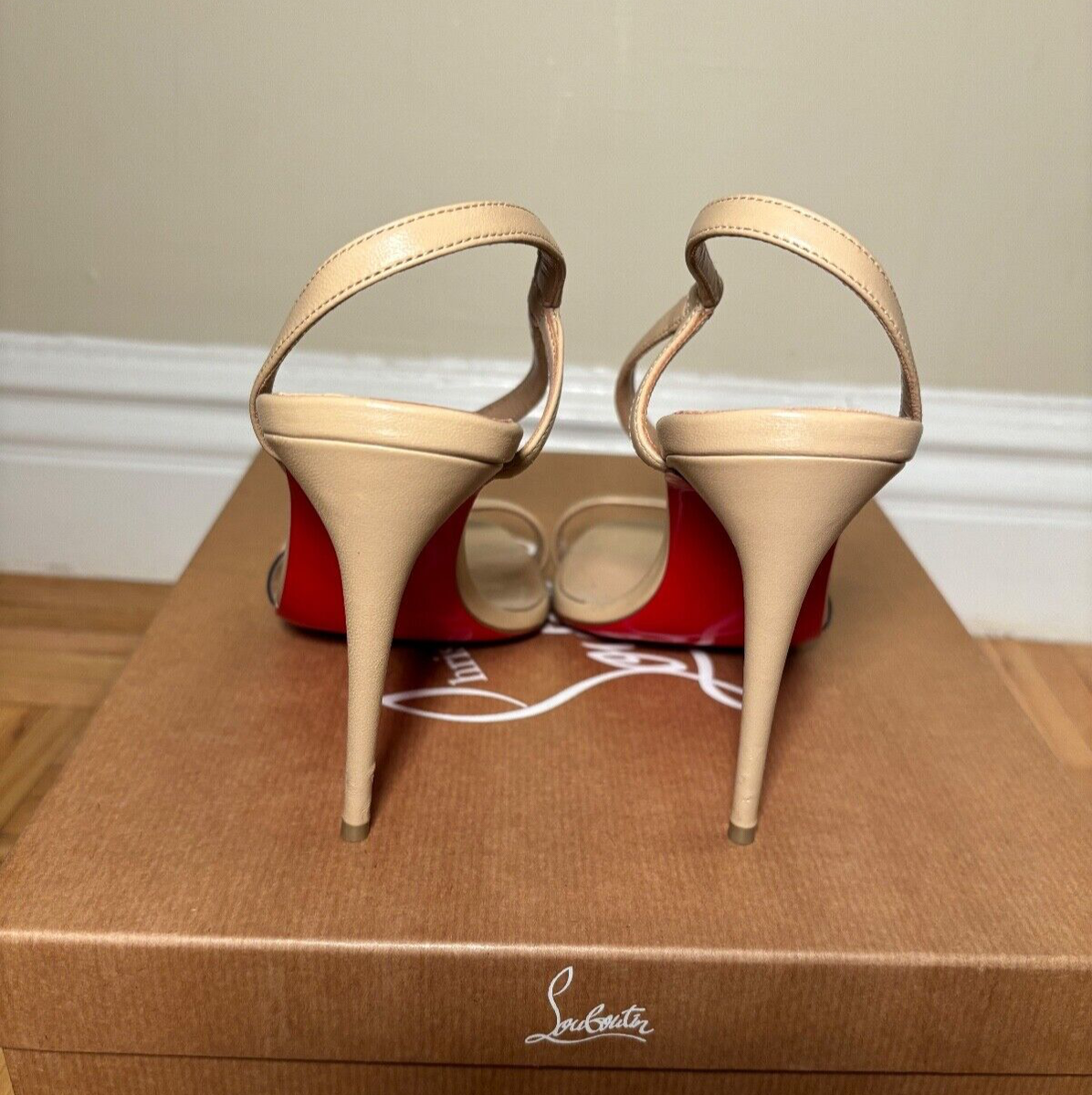 CHRISTIAN LOUBOUTIN Rosalie 100 Blush Beige Leather CHRISTIAN LOUBOUTIN Rosalie 100 Blush Beige Leather