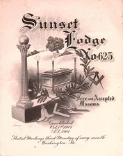 Free Accepted Masons Sunset Lodge 623 1908 Schedule & Officers
