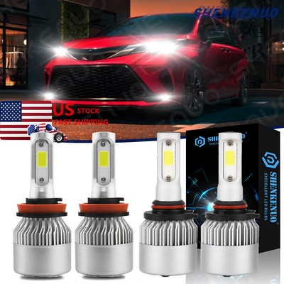 4pcs High & Low Beam LED Headlight Bulbs 9005 H11 For Toyota Venza 2016-2009 4pcs High & Low Beam LED Headlight Bulbs 9005 H11 For Toyota Venza 2016-2009