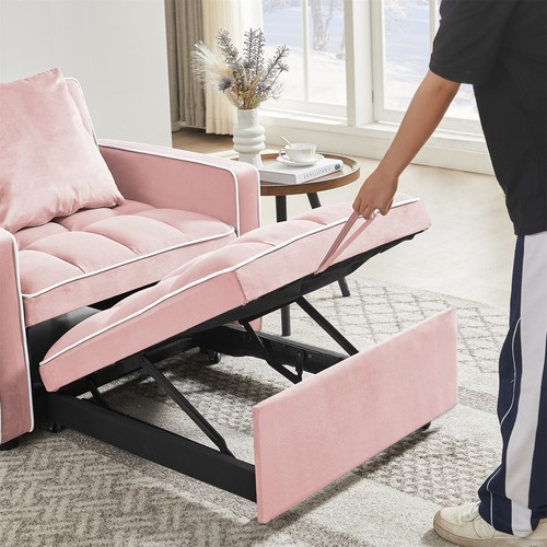 Modern Sofa Bed Chair 3-in-1 Convertible Chair Sofa Lounger Sleeper Chair - Picture 37 of 61
