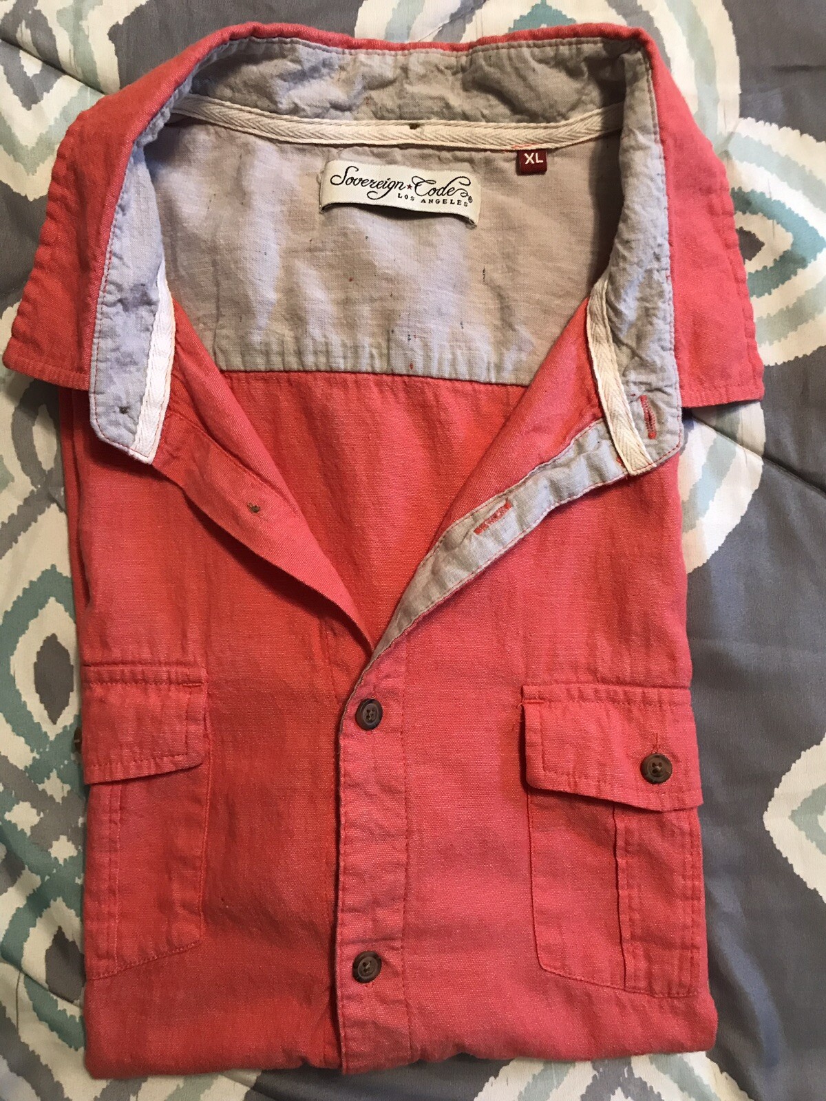 Sovereign Code Orange Buttoned Down  Short Sleeve… - image 6