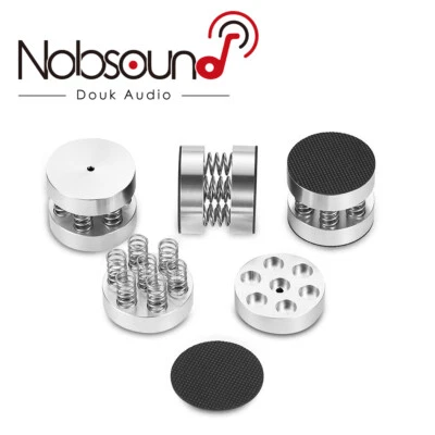 DOUK AUDIO Amplificador 4 PIEZAS Soporte de aislamiento de resorte Pies Altavoz Pico Tocadiscos DAC Pad Base