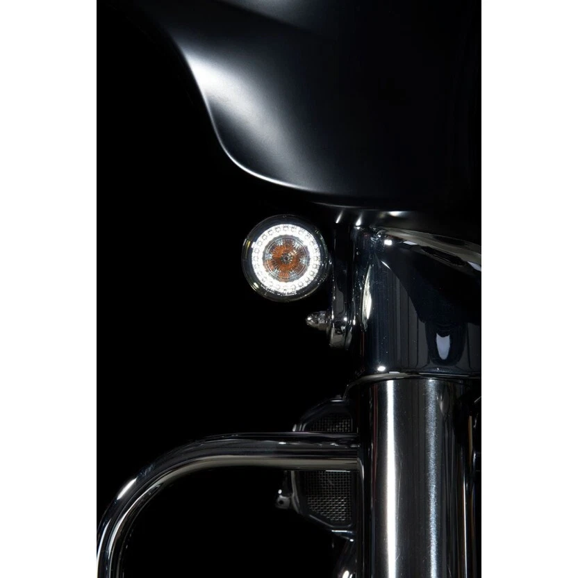 Custom Dynamics PROBEAM? JAE Front Turn Signals Amber White Dynamic Ringz Smoked - Image 2 of 4