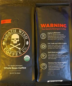 5 Packs 1 Lb Death Wish Whole Bean World S Strongest Coffee Organic New Bb 7 21 851552005100 Ebay