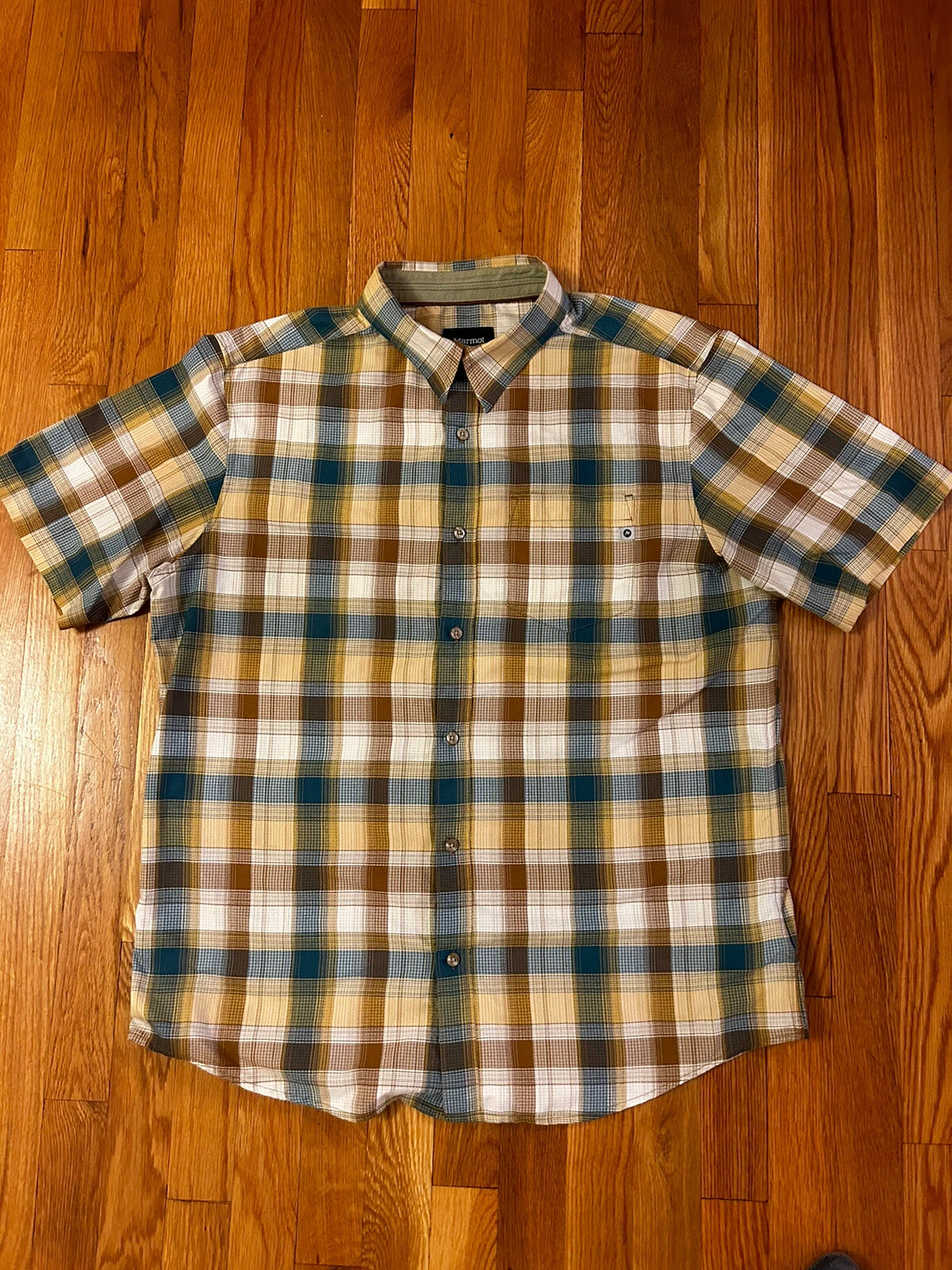 Marmot Mens Large Plaid Outdoor Fishing Hiking Short Sleeve Button Shirt Logo
Opens in a new window