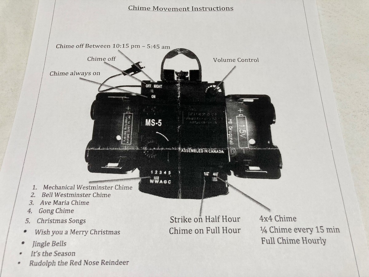 Hermle 2114 And 2115 Clock Replacement Movement TrueSound Quartz