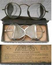 Willson Goggles M1 1900s Side Shield Mesh Safety Glasses Wire Arms Original Case