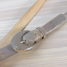 Vintage Tan Leather Belt Small Beige FIELD MANOR Dress Distressed Genuine Retro