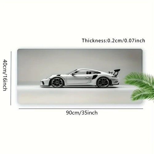 Porsche Mauspad Weiß XXL 90x40cm Rutschfest Gaming Deskpad Büro Geschenk - Neu -