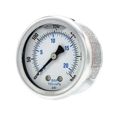 Liquid Filled Back Mount Pressure Gauge with 2" Dial, 0-300 PSI, 1/8" Male NPT