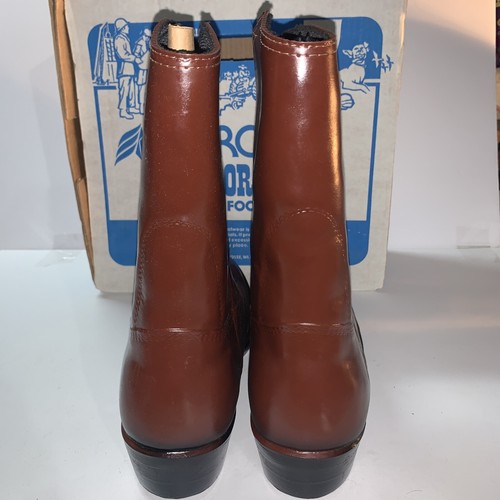 LaCROSSE Size 12 Western Waterproof Rubber Cowboy Boots Made In USA 88308 Brown - Picture 4 of 10
