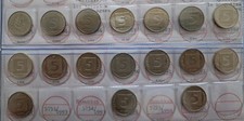 Choose ISRAEL 5 AGOROT from 5745 / 1985 to 5755 / 1995 Israeli Lira Spl XF