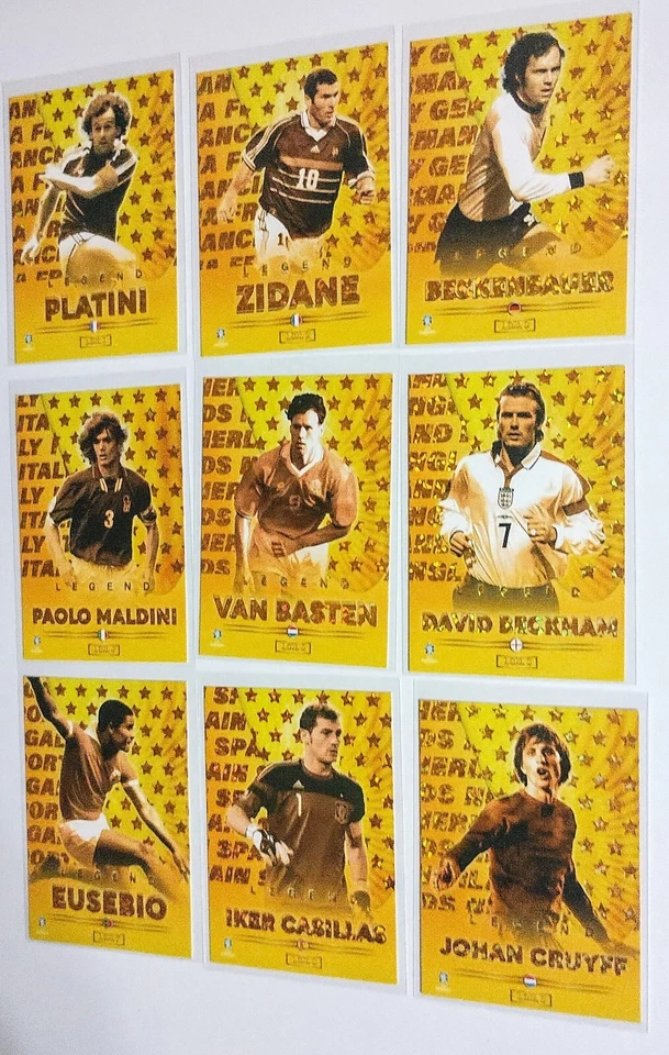 EUROCUP ALEMANIA 2024 Cartas Leyenda EF - Juego Completo 9/9 Lámina Dorado ZIDANE PLATINI Foto 2 de 3