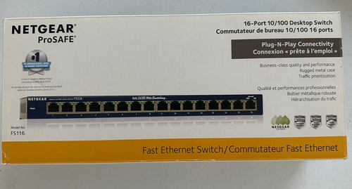 Netgear Prosafe 16 port 10/100 Desktop Switch w/ Power Adapter (Model FS116) - Picture 4 of 6