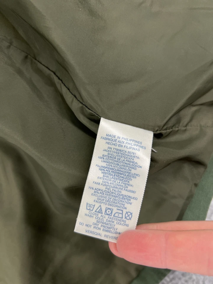 Tommy Hilfiger Chaqueta Mujer Extra Grande Verde OD Ejército Polar Acogedora Algodón Concha Foto 4 de 4