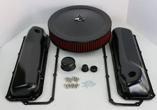 Ford 351C 351M 400M Black Engine Dress Up Kit Valve Covers Washable Air Cleaner