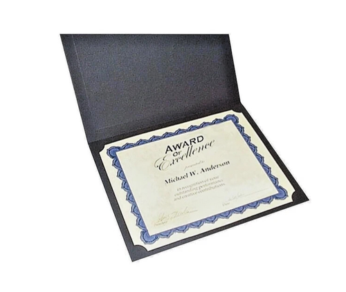 (6) Gartner Studios 8.5" x 11" Certificado Diploma Soporte Negro Lámina Dorada Escuela - Imagen 2 de 4