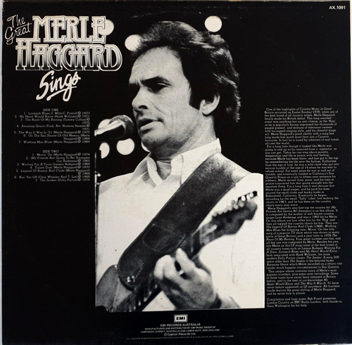 Merle Haggard - The Great Merle Haggard Sings LP Axis/EMI Australia AX.1091 - Picture 2 of 2