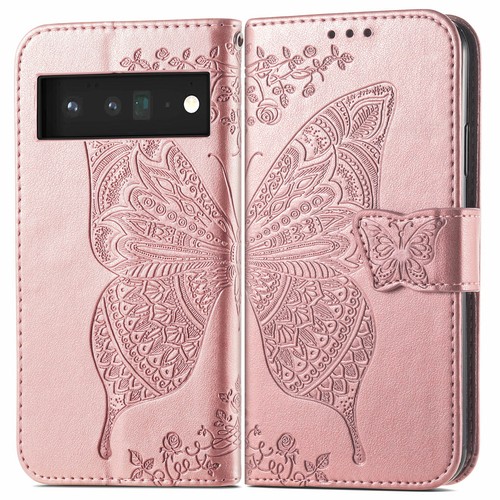 For Google Pixel 10 Pro XL 9 8 7 6 Butterfly PU Leather Flip Wallet Case + Strap - Picture 36 of 39