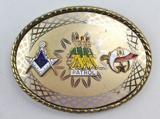 Vintage Free Mason Belt Buckle Patrol Shriners