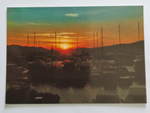 Postkarte - ca 50 Jahre alt - Sonnenuntergang Cote d Azur