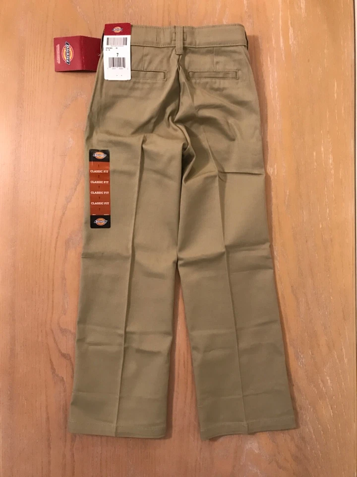 ¡Nuevo! Pantalones elásticos Dickies para niñas calce clásico pierna recta caqui talla 7 Foto 4 de 4