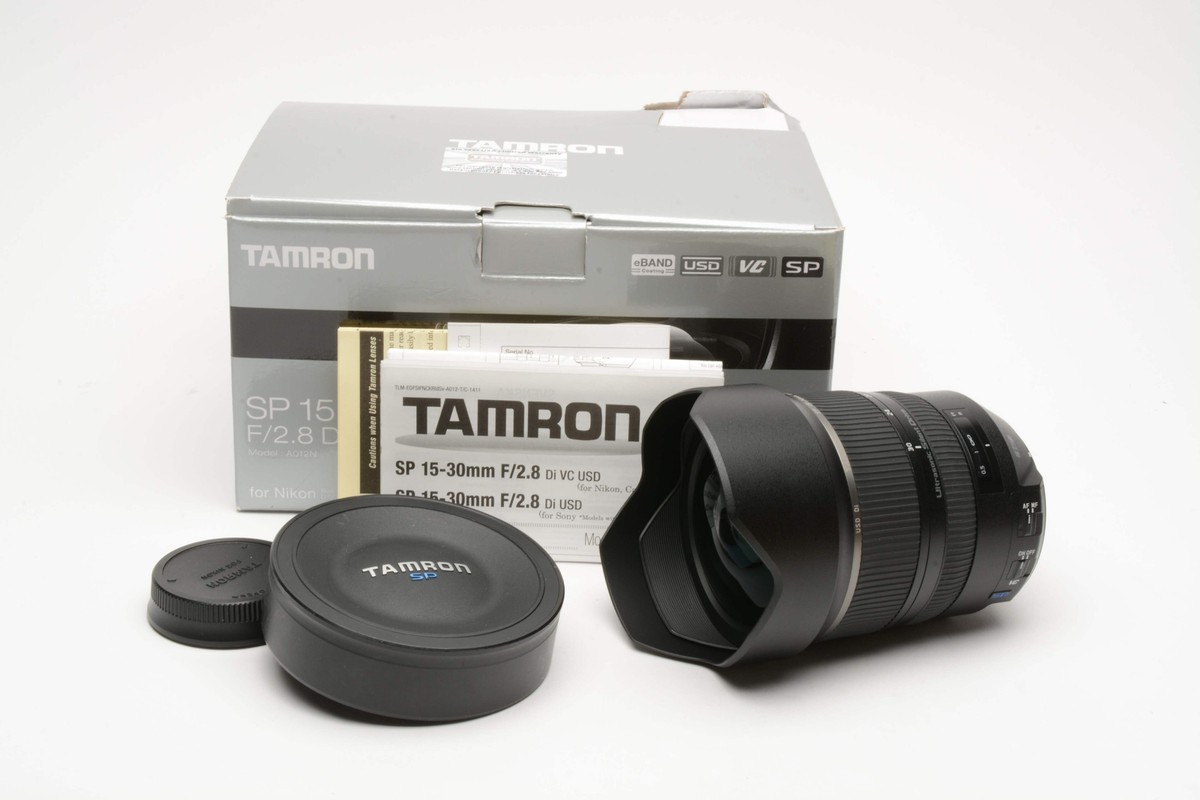 Tamron SP 15-30mm F2.8 Di VC USD A012N for Nikon, caps, USA