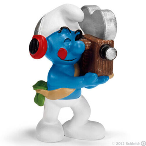Schleich 20714 Cameraman Smurf Figurine Toy - NEW