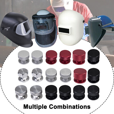 Aluminum Welding Hood Helmet Fasteners – Replacement For Pipeliner & Fibre Metal Headgear (100 Series, 2090), Silicone Gasket, Anodized Finish, Easy Adjust