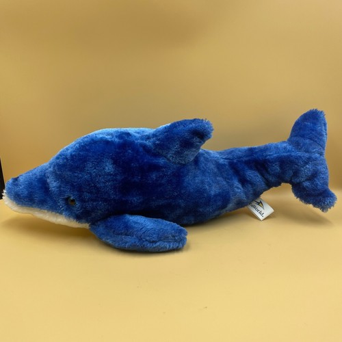 SeaWorld Dolphin Plush Blue White Stuffed Animal 17 Inch Kids Toy Plushie