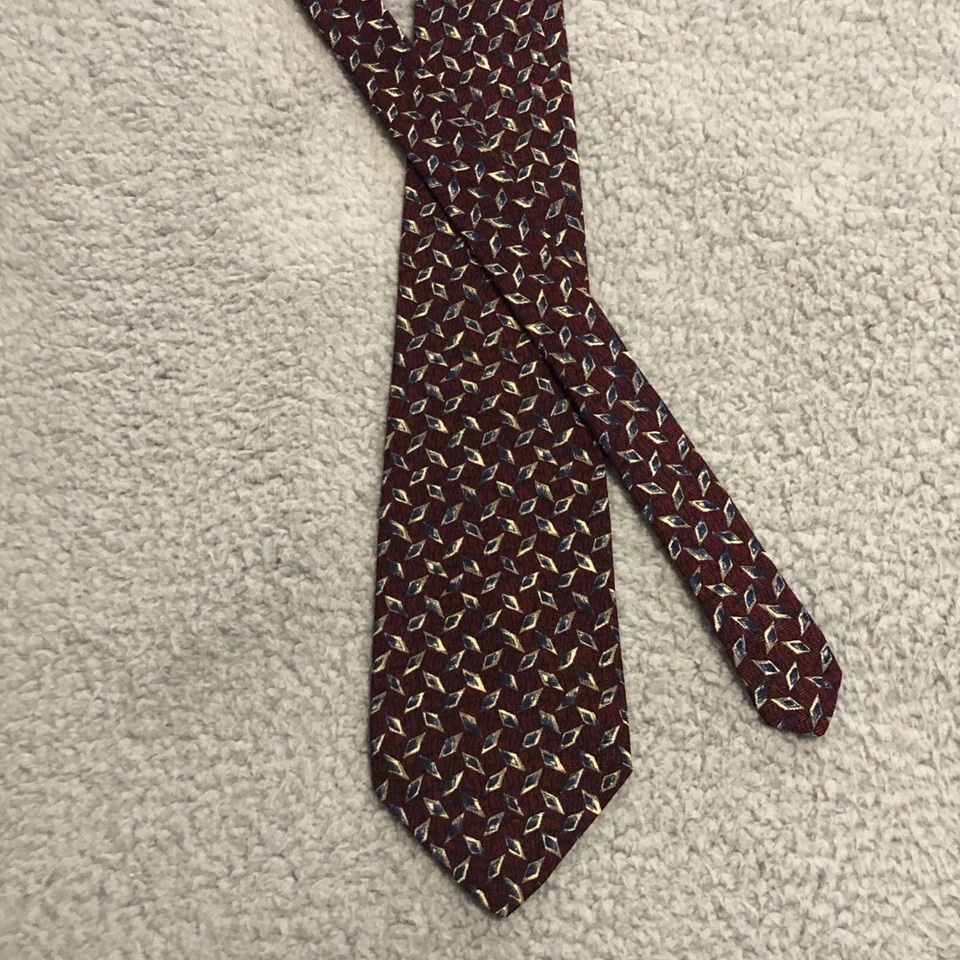 Robert Talbott 57 英寸领带 100% 真丝红色勃艮第领带蓝色 — 第 2/4 张图片