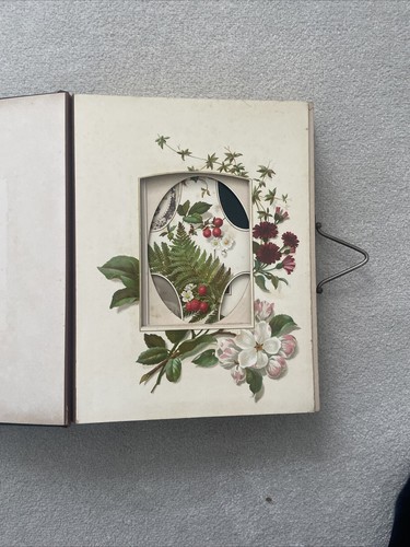 Antiguo broche de álbum de fotos de cuero victoriano dorado con CDV y fotos de tarjetas de gabinete - Imagen 9 de 24