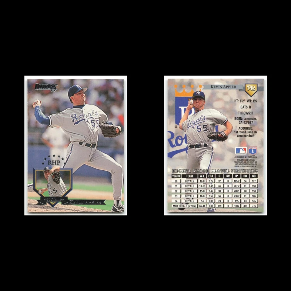 Kevin Appier #542 1995 Donruss Kansas City Royals Baseball Card MLB NM - Image 3 of 3