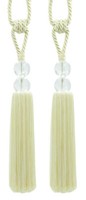 DÉCopro Quasten Tiebacks, Farbe Creme Elfenbein A2, Set 2 (Rayon)