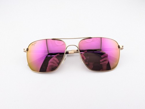 Maui Jim Sonnenbrille, MJ328-16A MB-PS Haleiwa glänzend gold, 56-16-140, Metall, Japan