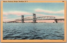 Marine Parkway Bridge Brooklyn New York City Linen Postcard U193