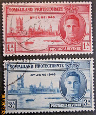 SOMALILAND PROTECTORATE ~ S.G 117-118 ~ 1946 VICTORY STAMPS OMNIBUS ~ VFU #04802