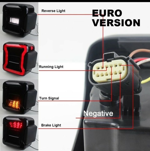 STOP LED PER JEEP WRANGLER JL FRECCIA RETROMARCIA FARI FANALI POSTERIORI CANBUS - Imagen 6 de 8