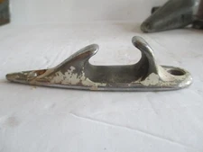 ONE 4 1/2" Chrome Over Bronze Fairlead Rope Chock Guide Boat deck Torpedo    B41