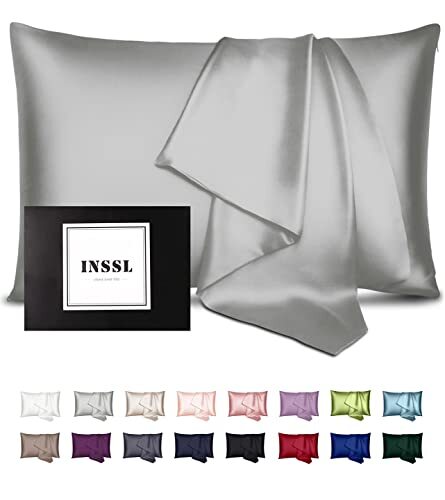 INSSL Silk Pillowcase for Women, Mulberry Silk Pillowcase for Hair and Skin and-image
