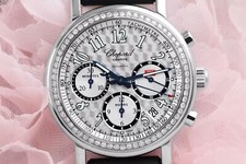 Chopard Mille Miglia 16/8331 Watch Silver Chronograph Dial Custom Diamond Bezel 2